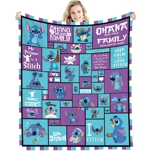 Stitch Ohana Blanket, Disney Stitch Throw Blanket, Magic Kingdom Blanket, Birthday Gift, Disneyland Blanket, Baby Gift