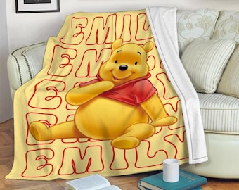 Personalized Winnie The Pooh Blanket, Pooh Bear Blanket, Winnie The Pooh Baby Blanket, Baby Shower Gift, Blanket For Kids