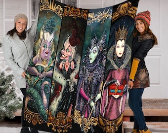 Disney Villains Blanket, Bad Girls Club Blanket, Bad Witches Club Blanket, Magic Kingdom Gift, Halloween Witches Fleece Mink Sherpa Blanket