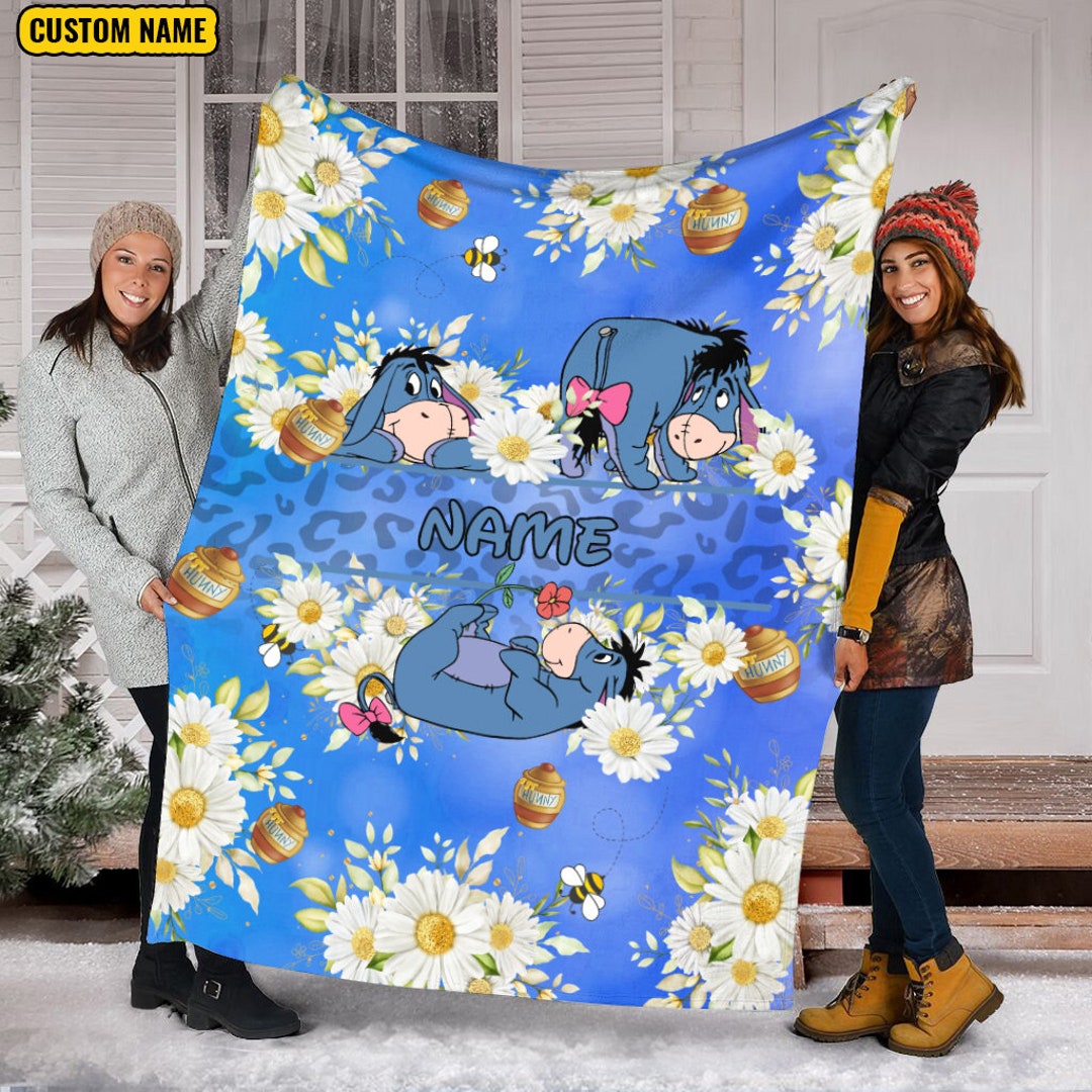 Winnie Pooh Eeyore Fleece Blanket Personalized Eeyore Birtdhay Winnie the Pooh Eeyore Birthday Theme Party Disney Eeyore Blanket Etsy