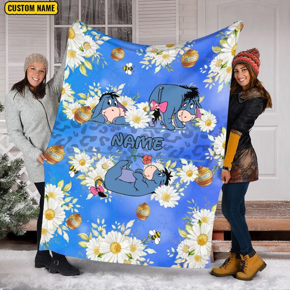 Winnie Pooh Eeyore Fleece Blanket Personalized Eeyore Birtdhay Winnie the Pooh Eeyore Birthday Theme Party Disney Eeyore Blanket Etsy