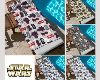 Vintage Star Wars Characters Beach Towel, Star Wars Bath Towel, Pool Towel, Darth Vader Gift, Kids Beach Towel, Summer Vacation