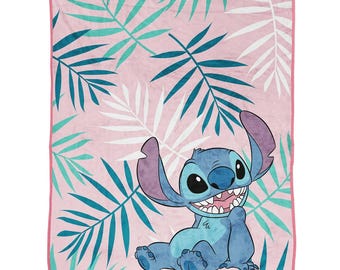 Stitch Tropical Blanket, Lilo And Stitch Throw Blanket, Magic Kingdom Blanket, Birthday Gift, Disneyland Blanket, Baby Gift
