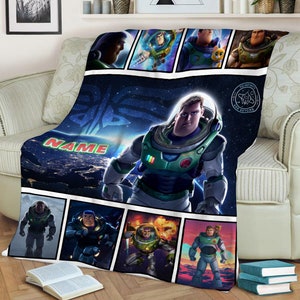 Personalized Name Disney Buzz Lightyear Blanket, Toy Story Characters Blanket, Toy Story Blanket, Blanket Birthday Gifts, Baby Throw Blanket image 3