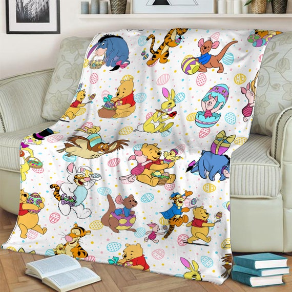 Pooh and Friends Easter Day Blanket Pooh Bear Blanket Winnie the Pooh Blanket Easter Bunny Blanket Tigger Piglet Eeyore Blanket Etsy Canada