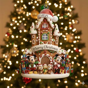 Custom Mickey And Friends Ornament 2025, Personalized Disney Family Christmas, Castle Keepsake, Minnie Donald Acrylic Decor, Xmas Gift