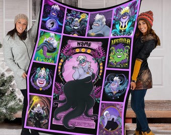Villains Ursula Blanket, Disney Villains Characters Blanket, Magic Kingdom Blanket, Birthday Gifts, Halloween Witch Blanket