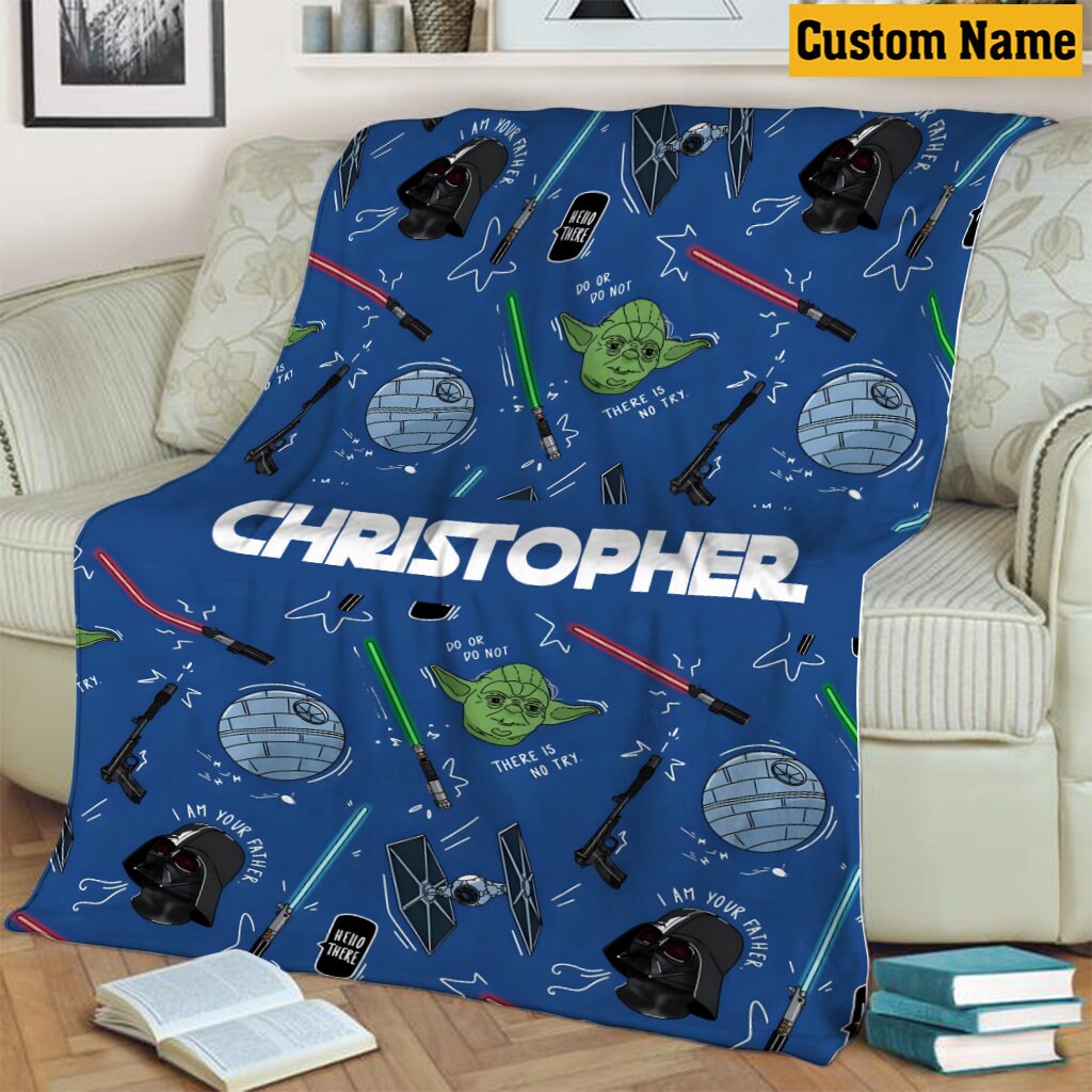 Personalized Name Star Wars Blanket Star Wars Blanket Star Etsy
