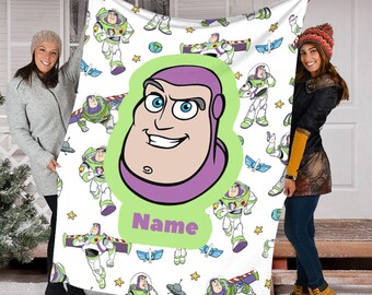 Personalized Name Disney Buzz Lightyear Blanket, Toy Story Blanket, Toy Story Characters Blanket, Blanket Birthday Gifts, Baby Throw Blanket