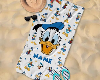 Donald Duck Beach Towel, Disney Bath Towel, Pool Towel, Disneyland Gift For Kid, Kids Beach Towel, Summer Vacation