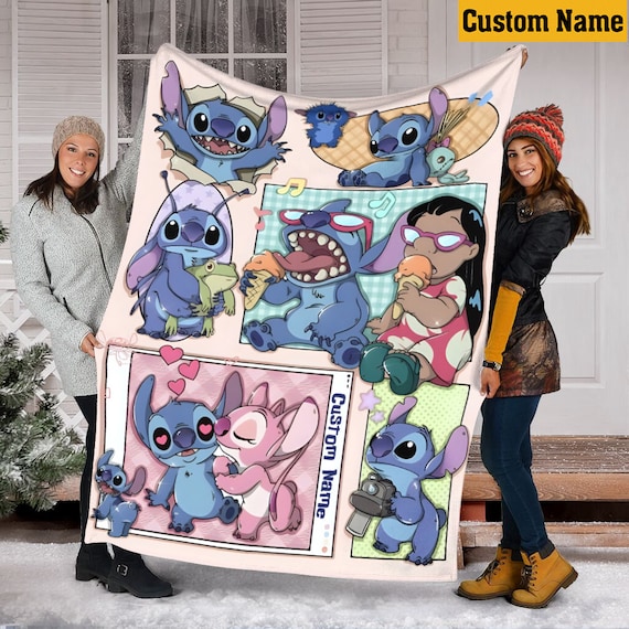 Lilo and Stitch Fleece Blanket personalized Disney Stitch Blanket stitch Christmas Gift ohana Blanket Stitch Cartoon Birthday Blanket Etsy