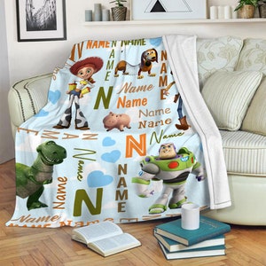 Custom Name Toy Story Blanket, Woody And Friends Blanket, Disney Toy Story Blanket, Toy Story Characters Blanket, Blanket Gift Ideas image 5