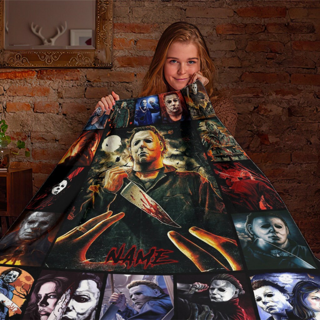 Halloween Horror Movie Fleece Blanket Michael Myers Blanket Etsy