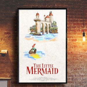 Vintage de kleine zeemeermin filmposter, prinses Ariel poster, vintage Disney filmposter klassieker, Walt Disney poster, woondecoratie