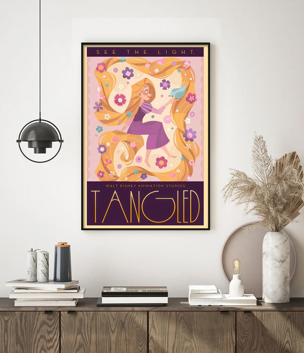 Princess Rapunzel Poster, Tangled Movie Poster, See The Light Tangled Quote, Vintage Disney Movie Poster Classic, Walt Disney Poster