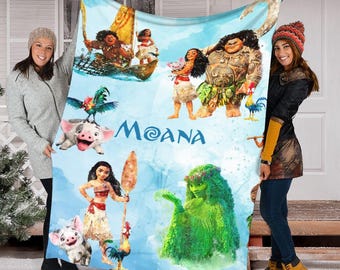 Customized Name Moana Blanket, Princess Moana Blanket, Disney Moana Movie Blanket, Disney Princess Blanket, Disneyland Blanket