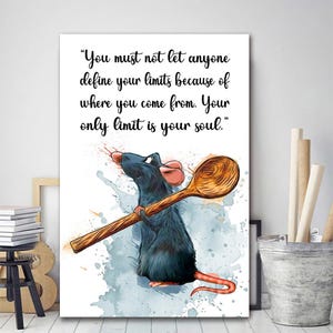 Ratatouille Motivational Quote Poster, Disney Ratatouille Movie Poster, Ratatouille Remy Poster, Disney Wall Art, Kids Room Decor