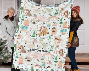 Custom Name Toy Story Blanket, Woody And Friends Blanket, Disney Toy Story Blanket, Toy Story Characters Blanket, Blanket Gift Ideas
