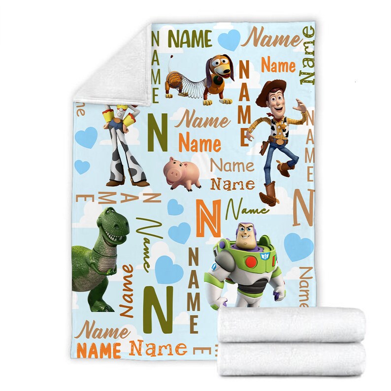 Custom Name Toy Story Blanket, Woody And Friends Blanket, Disney Toy Story Blanket, Toy Story Characters Blanket, Blanket Gift Ideas image 6
