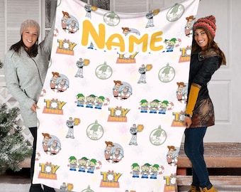 Personalized Name Disney Toy Story Blanket, Buzz Lightyear, Woody, Jessie, Rex, Slinky, Toy Story Blanket, Fleece Mink Sherpa Blanket