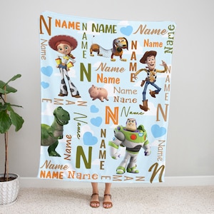 Custom Name Toy Story Blanket, Woody And Friends Blanket, Disney Toy Story Blanket, Toy Story Characters Blanket, Blanket Gift Ideas image 2