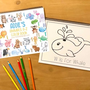 Large Personalized Kids Animal Color Book - Kids Art and Craft Activity Personalized Toddler Keepsake Craft-Children's activity, Unique Gift
