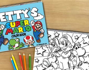 Personalized Kids Super Mario Color Book - Kids personalized gift, Super Mario Coloring Pages & Present for boys Christmas and Holiday Gifts