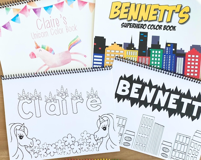 Personalized Coloring Book for Kids | Custom Name Coloring Book | Birthday Gift for 3 4 5 Year Old | Kids Activity Book | Dinosaur 40 Themes