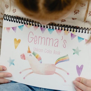 Children&#39;s Personalized Coloring Book for Weddings, Travel, Birthdays and Holidays-Unicorn, Super Hero, Animal, Affirmation Kid&#39;s Color Book