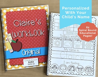 Printed Preschool Activity Book - Personalized Busy Book - Pre-k Learning Workbook - Preschool Activity Sheets