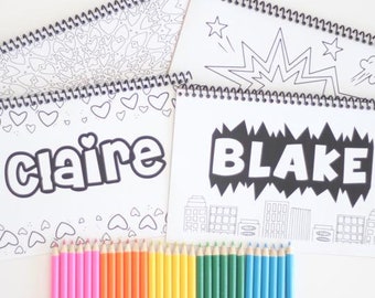 Livres de couleurs personnalisés pour enfants - Livres de coloriage pour enfants - Cadeau personnalisé pour enfants pour les anniversaires et les fêtes - Activité de voyage pour tout-petits