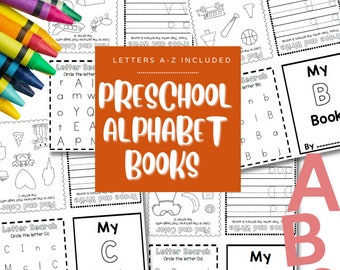 Opvouwbare alfabetboeken | Digitale download l ABC-oefening l PDF-pagina's voor kinderen l Digitale thuisschoolactiviteit