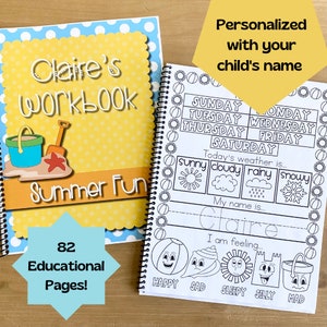 Personalized Preschool Workbook - Summer Learning - Preschool Curriculum - Toddler Busy Book - Fun Summer School Activity - Toddler Letters