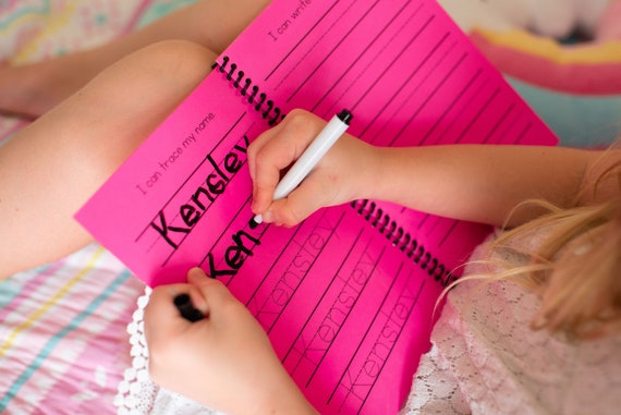 Personalized Toddler Writing Book - Writing Practice for Preschoolers - Children's Learning Book - Dry Erase Preschool Book - Summer Travel