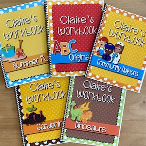 Personalized Toddler Workbooks with Preschool Activity Worksheets,  Alphabet & Number Practice for Summer Break and Back to School