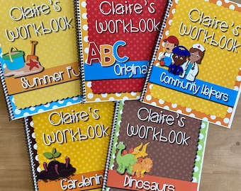 Personalized Preschool Workbook, Alphabet Number Practice, Activity Worksheets