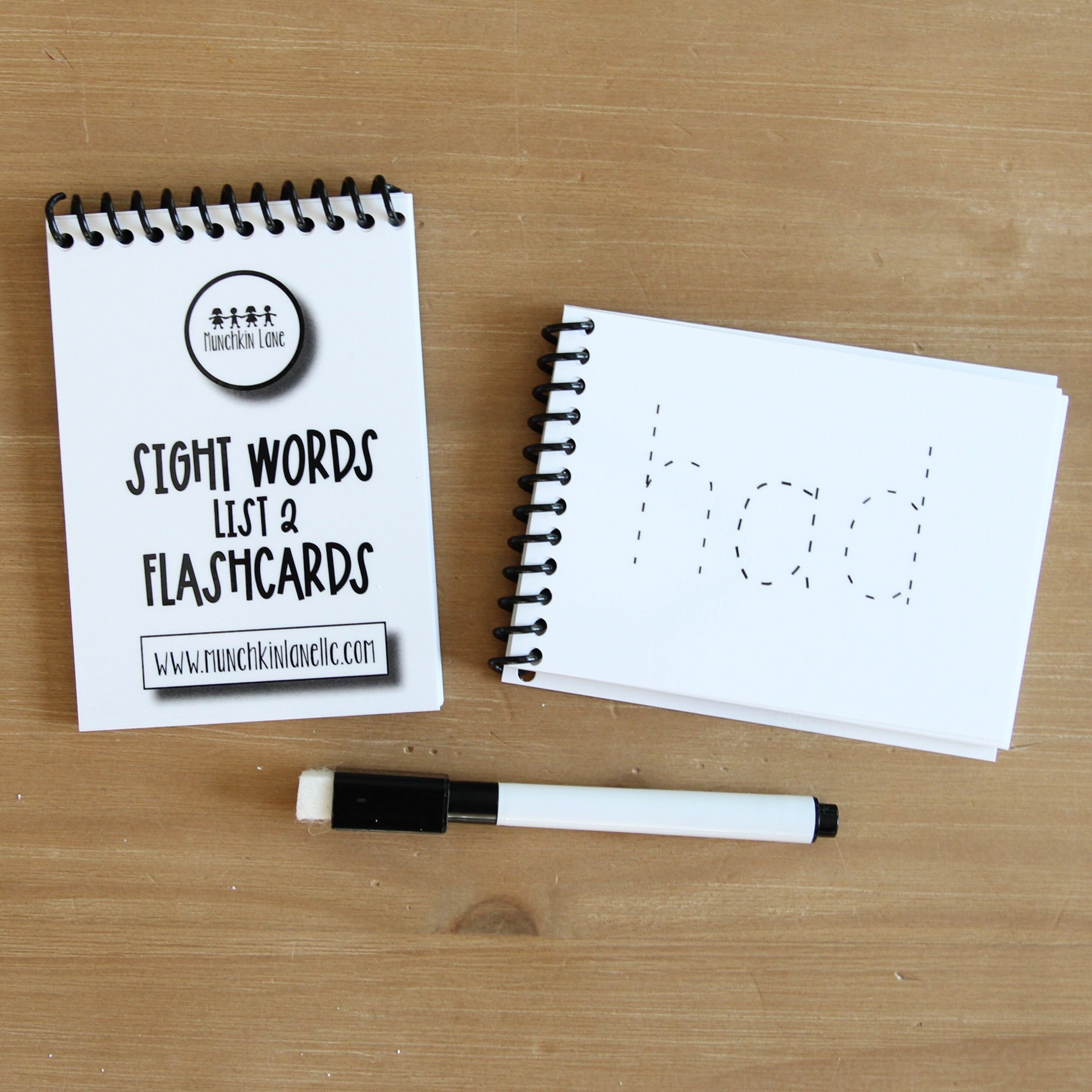 Dry Erase Flashcards Sight Words Homeschool Activity Etsy