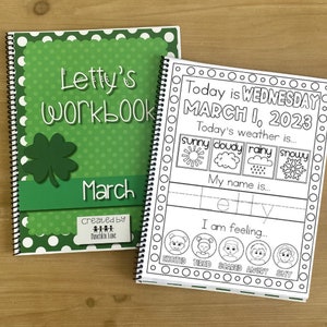 Personalized Preschool Workbook - Preschool Curriculum with Letters, Numbers, Shapes & Colors - Simple No Prep Daily Worksheets Spiral Bound