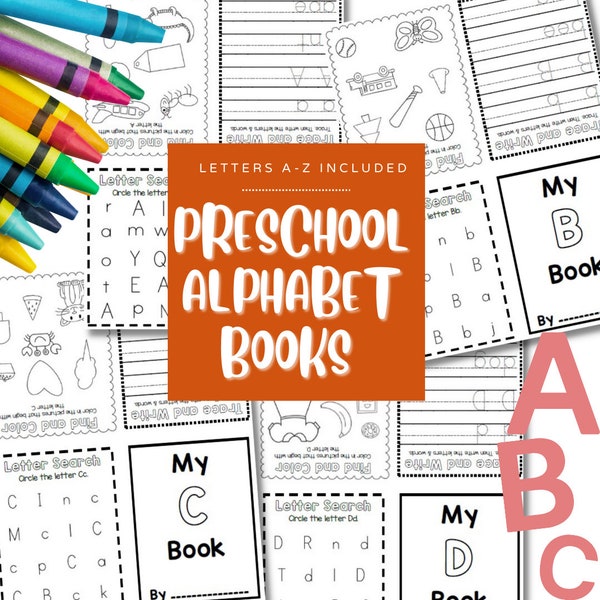 ABC Alphabet PDF Learning worksheets - Instant Download - Preschool Curriculum - Digital ABC Books - Busy Binder Activity