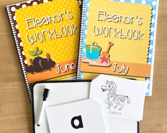 Summer Workbook Bundle - Summer Learning - Toddler, Preschool, PreK, Kindergarten, 1st Grade Curriculum - Busy Book - Personalized Activity