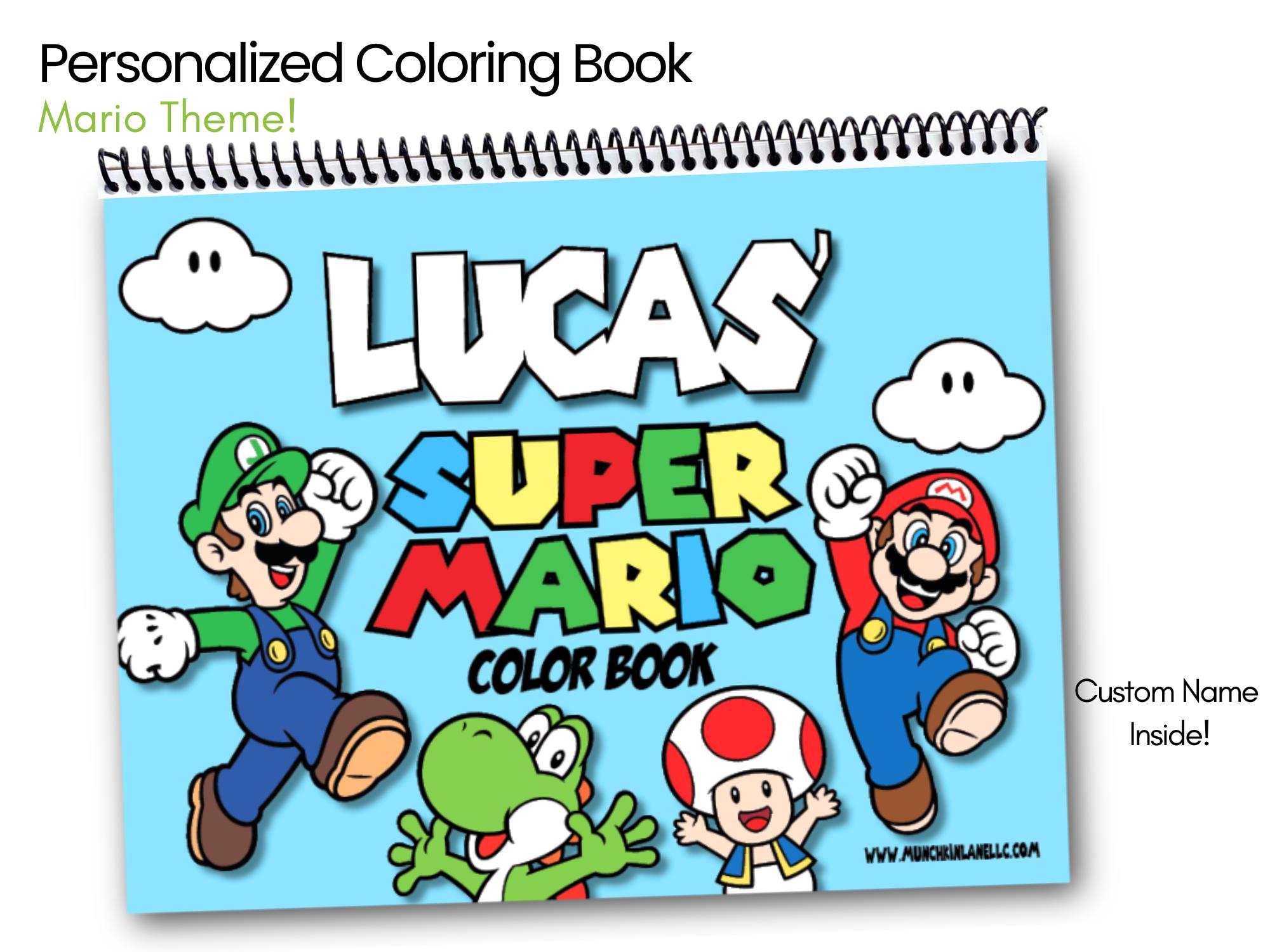 Personalized Super Mario Coloring Book – Kids Gift, 52 Pages - Etsy