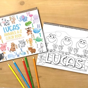 Large Personalized Kids Animal Color Book - Kids Art and Craft Activity Personalized Toddler Keepsake Craft-Children&#39;s activity, Unique Gift