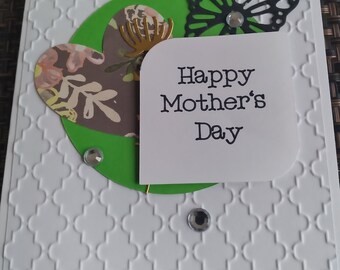 Happy Mother's day card, homemade greeting card, embossed card