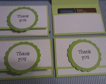 Thank you gift card holders with white envelopes, handmade gift card holder, homemade notecard