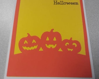 Handmade Halloween card, Happy Halloween card, pumpkin card, Jackolantern card, fall card, cricut card, homemade greeting card