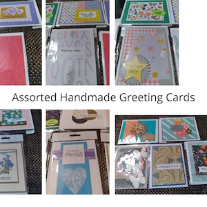 100 Hand Stamped Cards, Bulk Handmade Greeting and Note Card Set, Assorted Homemade Cards, Variety Card Set, assorted handmade cards
