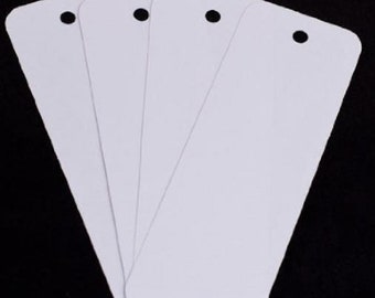 Blank Cardstock Bookmarks - 2x6 Inches, Rounded Corners, Hole Punch, 50 Pack