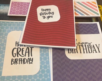 Handmade Birthday Cards Set | Assorted Colorful Greetings, Envelopes Included (A2 Size)