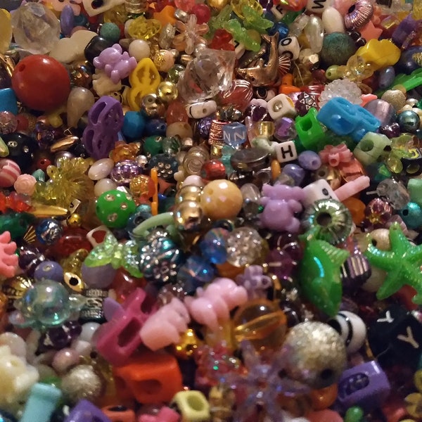 Bead confetti, Mixed acrylic beads, assorted sizes and colors, 4oz, bead destash, bead soup, assorted acrylic beads, kandi bead mix