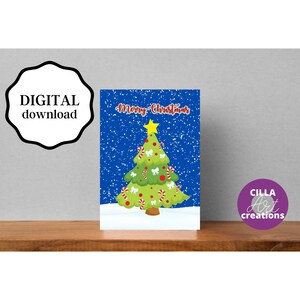 Cartoline di Natale stampabili, Cartoline di buone feste, Cartoline di auguri, Cartoline di Buon Natale Download istantaneo, Cartolina di Natale con scena di Natale